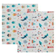 Дитячий двосторонній, складний килимок "Морський сезон та Зимові совушки", 200х180x1 см - POPPET