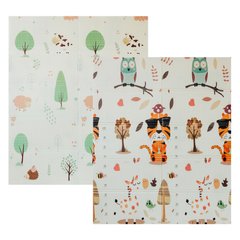 Дитячий двосторонній, складний килимок "Тигреня в лісі та Молочна ферма", 150х180x1 см - POPPET