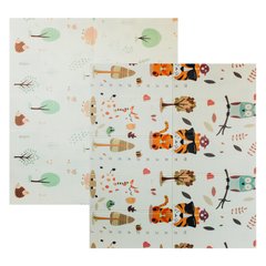 Дитячий двосторонній, складний килимок "Тигреня в лісі та Молочна ферма", 200х180x1 см - POPPET