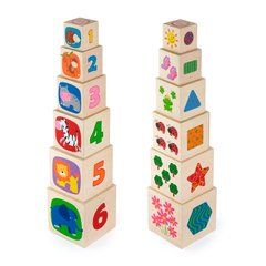 Дерев'яні кубики-пірамідка з цифрами - Viga Toys