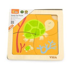 Дерев'яний пазл-вкладиш "Черепашки", 4 елемента - Viga Toys