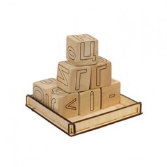 Набір дерев'яних кубиків "Букви та символи" - ТМ Дерево