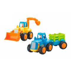 Набір іграшкових машинок "Бульдозер і трактор", 6 штук - Hola Toys