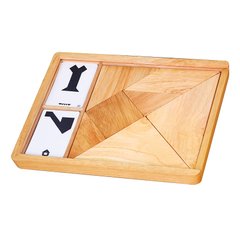 Гра-головоломка "Дерев'яний танграм нефарбований", 7 елементів - Viga Toys