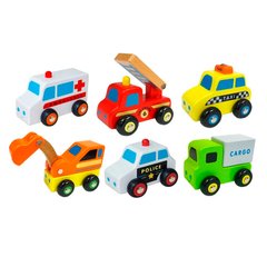 Набір іграшкових машинок "Спецтранспорт", 6 штук - Viga Toys