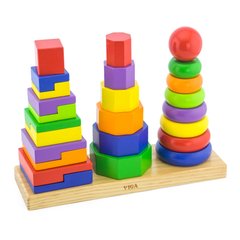 Набір дерев'яних пірамідок "Три фігури" - Viga Toys