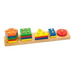 Дерев'яна логічна пірамідка "Геометричні фігури" - Viga Toys
