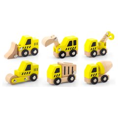 Набір іграшкових машинок "Будтехніка", 6 штук - Viga Toys