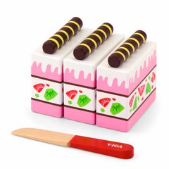 Іграшкові продукти "Дерев'яний полуничний торт" - Viga Toys