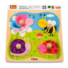 Дерев'яна рамка-вкладиш "Комахи та равлик" - Viga Toys