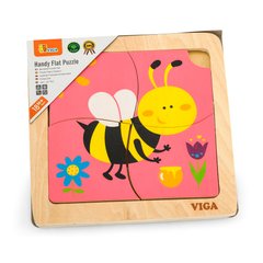 Дерев'яний пазл-вкладиш "Бджілка", 4 елемента - Viga Toys