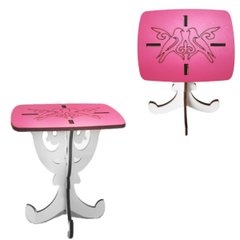 Міні-стіл для ляльки дерев’яний, рожевий- BigEcoToys