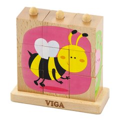 Дерев'яні кубики-пірамідка "Комахи" - Viga Toys