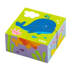 Дерев'яні кубики-пазл "Підводний світ" - Viga Toys